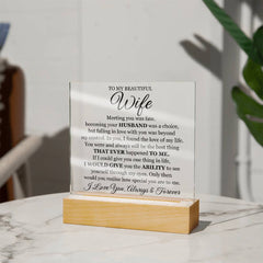 To My Beautiful Wife (Printed) – Acrylic Square